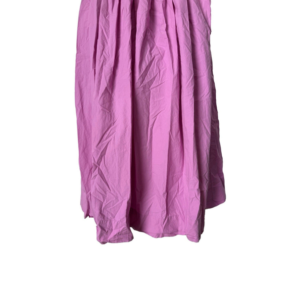 Free People We The Free Lilah Midi Dress Large Hi Low Smocked Pink Purple Boho - Picture 6 of 11